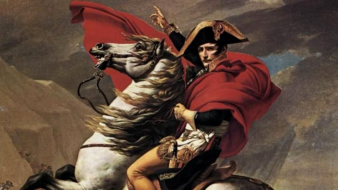 "Napoleon trecând Alpii" . FOTO tablou de Jaques-Louis David