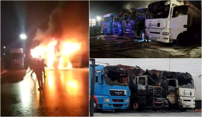
    Trei TIR-uri au ars într-o parcare din BelgiaFOTO: (observator.tv)  