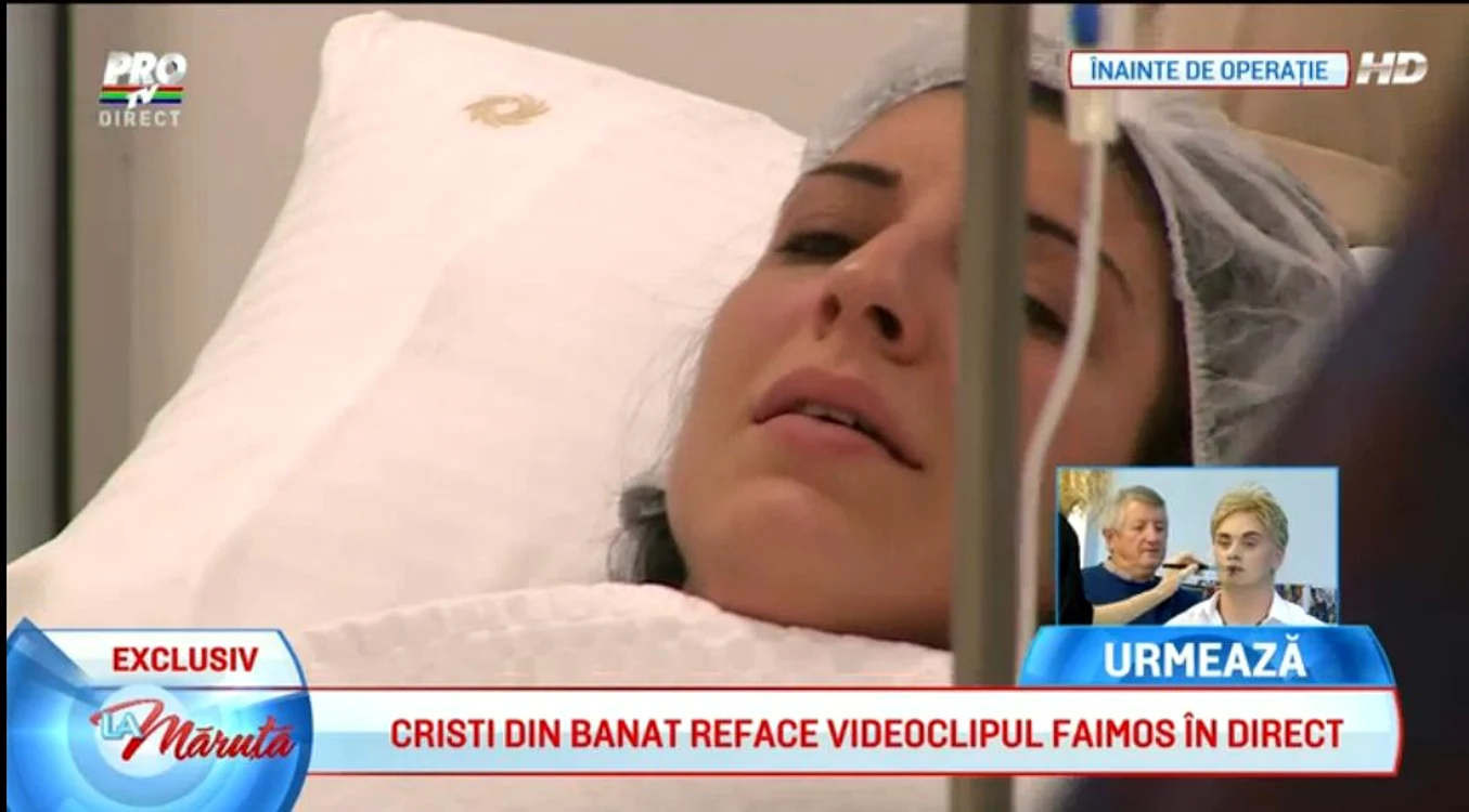 Andreea Tonciu înainte să intre în sala de operaţie