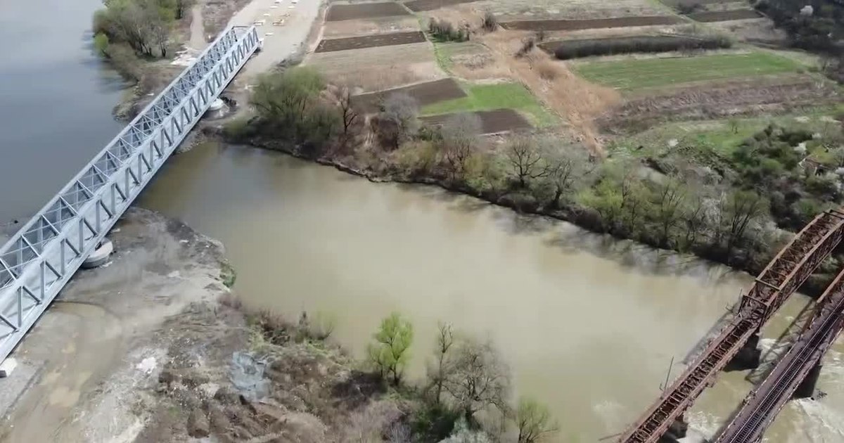 Podurile feroviare noi, peste râul Mureş, imagini aeriene | adevarul.ro