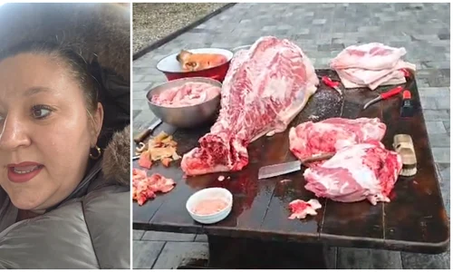 Diana Șoșoacă a participat în Ajunul Crăciunului la o pomană a porcului, de unde a lansat un nou atac public la adresa liderului AUR, George Simion FOTO captură video Facebook