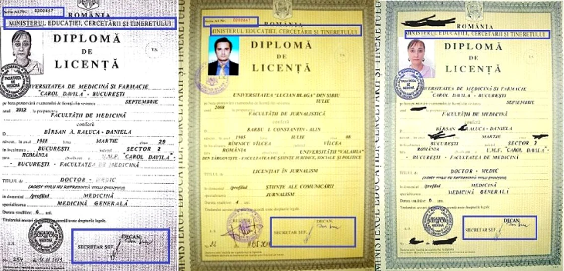 Diplome de licenţă - originala şi contrafăcute Foto Adevărul