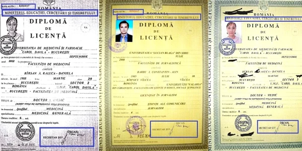 Diplome de licenţă - originala şi contrafăcute Foto Adevărul