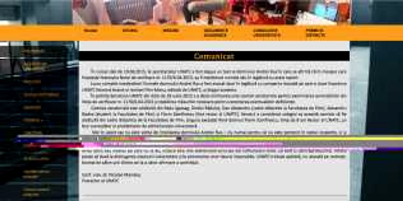 Prima pagină a site-ului UNATC, în ziua de luni, 29 iunie 2015.