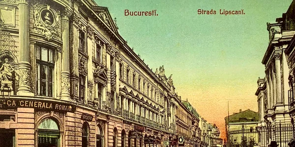 Strada Lipscani din București, la sfârșitul secolului al XIX-lea (© Wikimedia Commons)