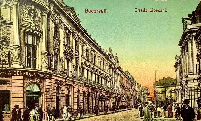 Strada Lipscani din București, la sfârșitul secolului al XIX-lea (© Wikimedia Commons)