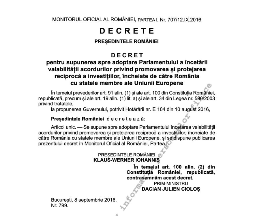 decret iohannis ciolos protejare investitii ue