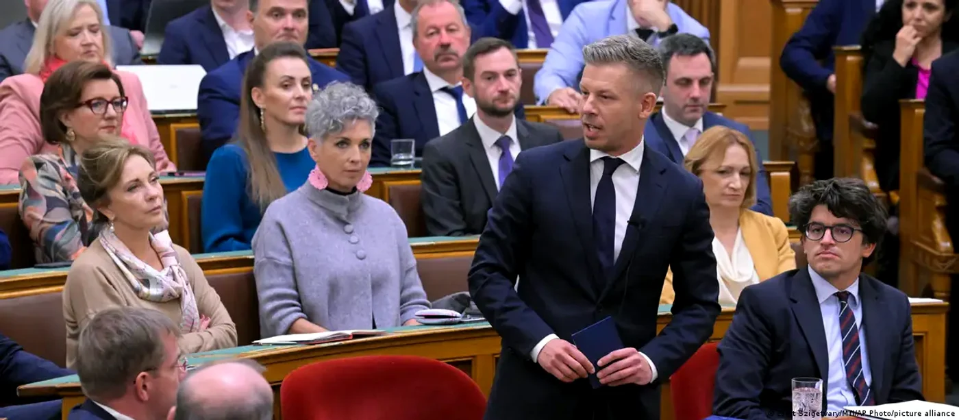 Premierul Ungariei, Peter Magyar, în Parlamentul de la Budapesta, luni, 28 septembrie 2026