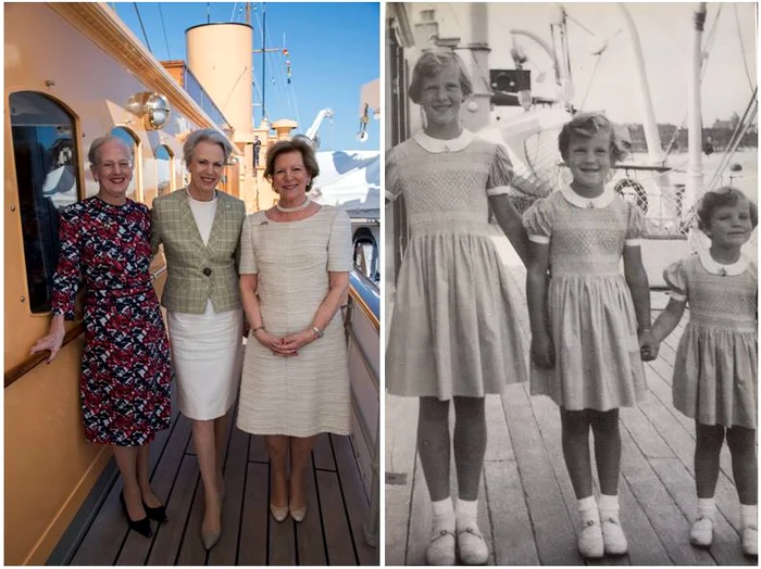 Regina Margrethe a II-a a Danemarcei, alături de Prințesa Benedikte și Regina Anne-Marie a Greciei