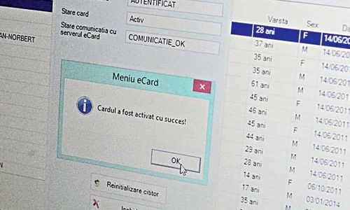 După schimbarea codului, cardul este activat jpeg