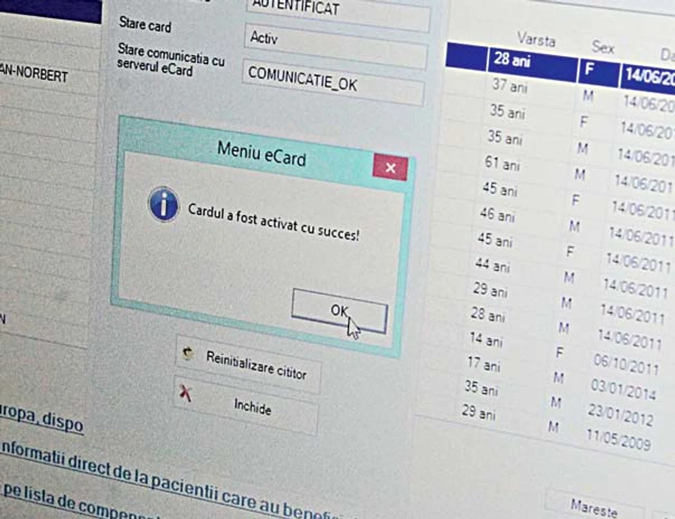După schimbarea codului, cardul este activat