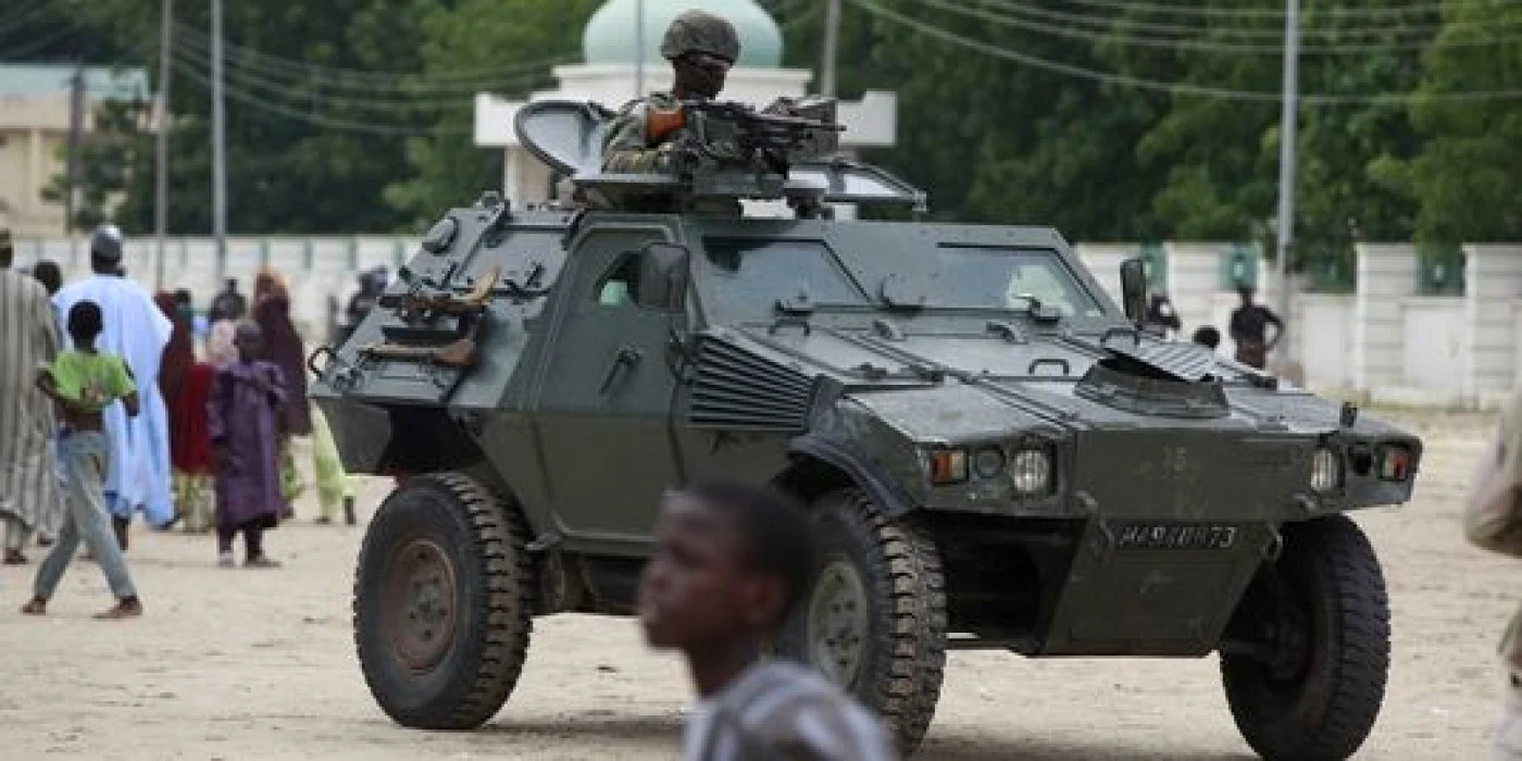 Vehicul al armatei nigeriene. FOTO: AP