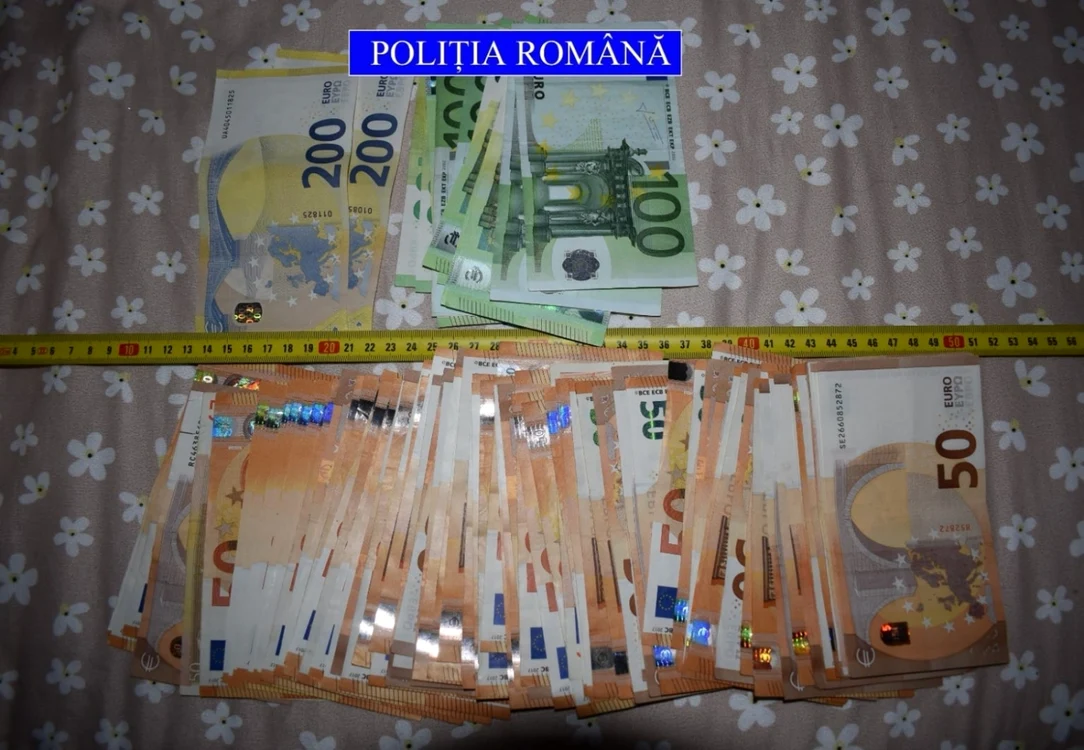O parte din banii găsiţi la percheziţii FOTO IPJ Olt