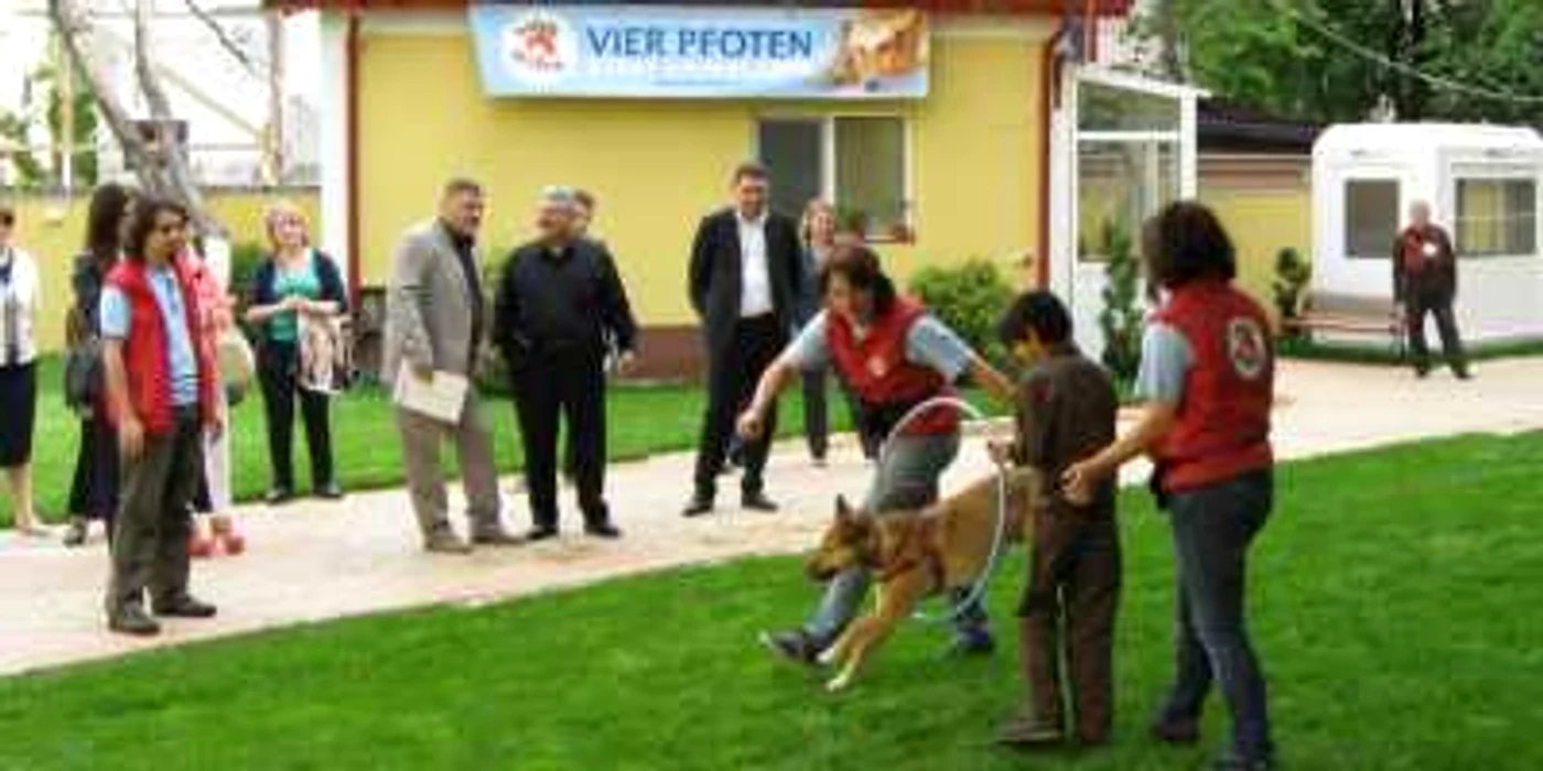 Membrii Fundaţiei Vier Pfoten au făcut o demostraţie de dresaj