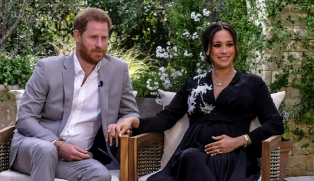 Ducii de Sussex în timpul interviului la Oprah. Foto: Profimedia