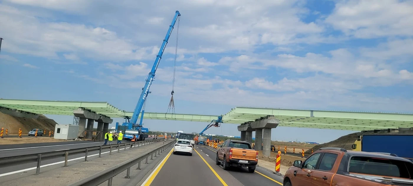 Pasaj în construcție pe Autostrada de Centură a Capitalei