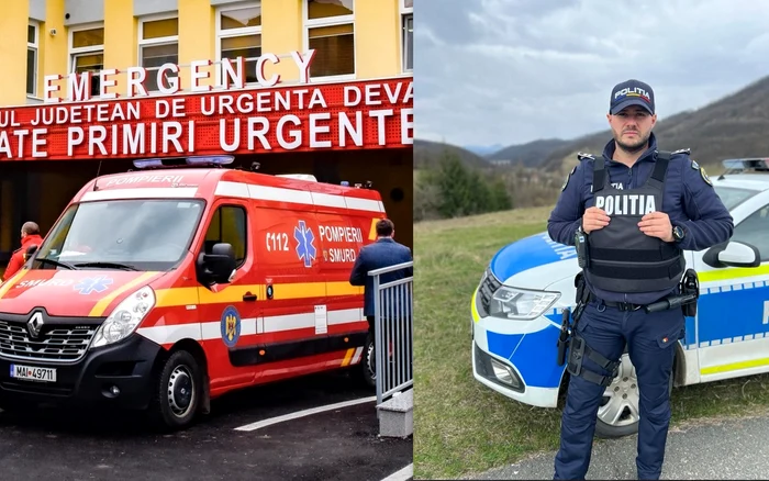 Polițistul Marius Pădurariu a salvat viața unui om. Foto: IPJ Hunedoara