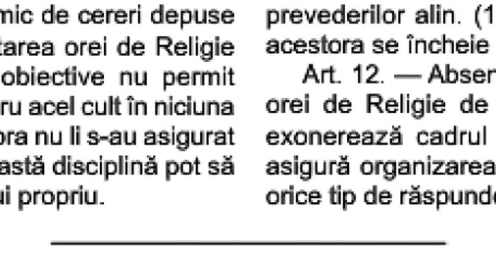 ora de religie metodologie