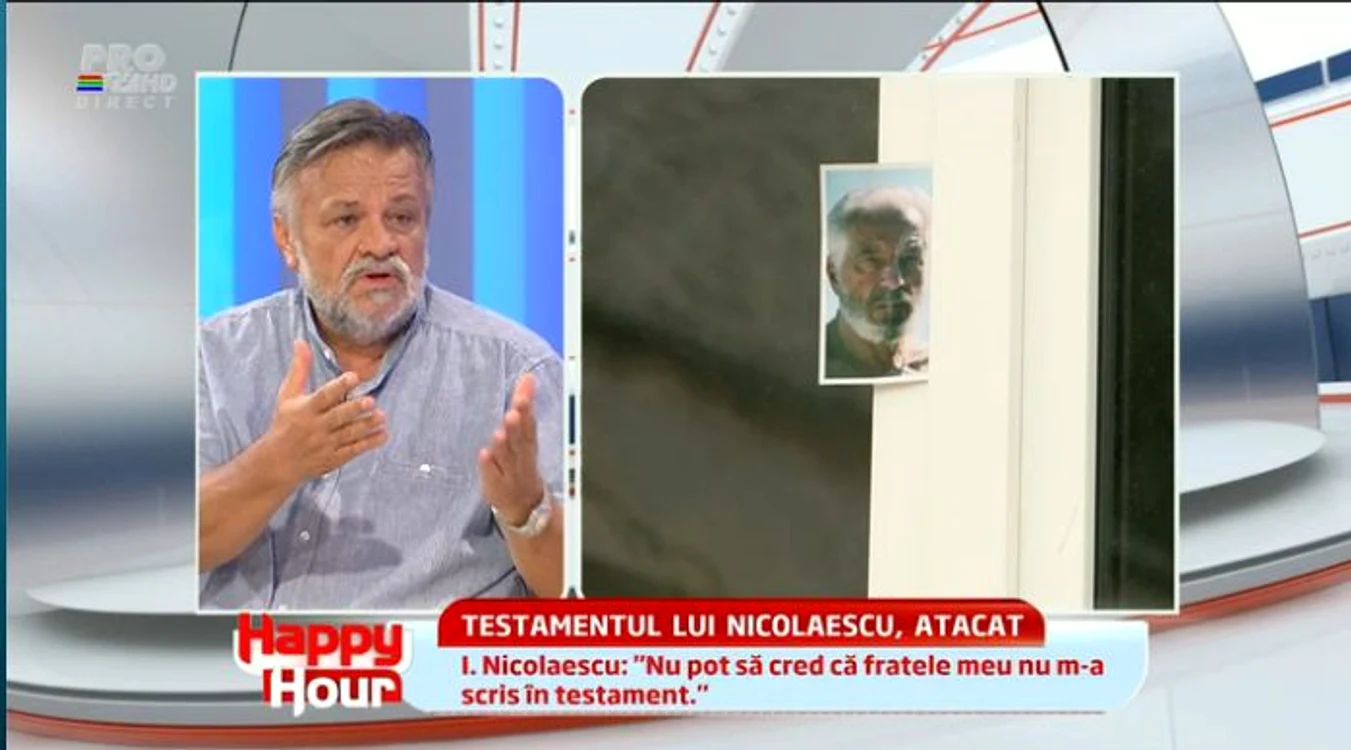 Regizorul Ioan Cărmăzan a vorbit la Happy Hour despre viaţa lui Sergiu Nicolaescu (captură: PRO TV)