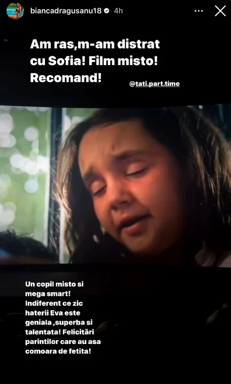 Reacția Biancăi Drăgușanu / foto: captură Instagram