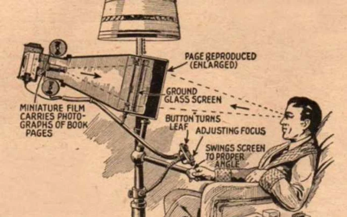 Prima carte digitală a fost imaginată ca un telepromper care proiecta cărţi scanate FOTO London Media