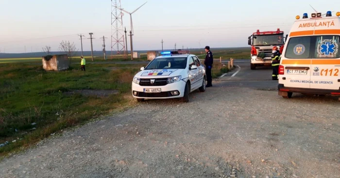 Poliţia şi ISU au ajuns la bazin FOTO: ISU Dobrogea