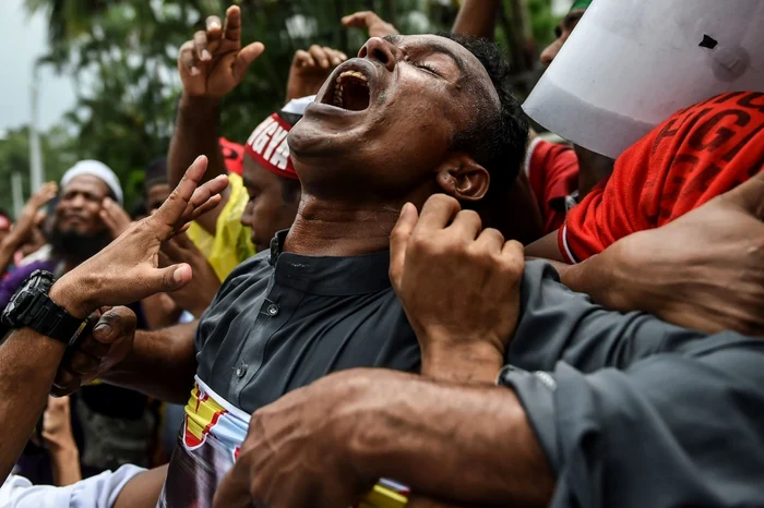 Protest la Kuala Lumpur, Malaysia, faţă de tratamentul aplicat de statul Myanmar minorităţii rohingya FOTO AFP