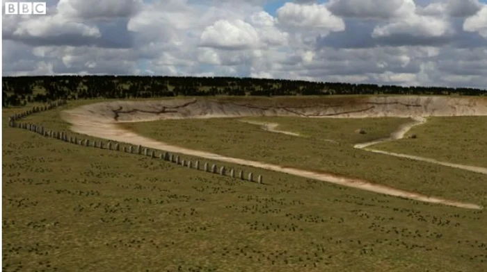 Arenă neolitică a fost construită în forma literei "C", pe marginea unei văi 