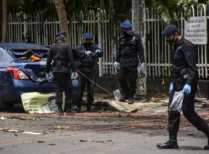 Locul exploziei de la Makassar FOTO EPA-EFE