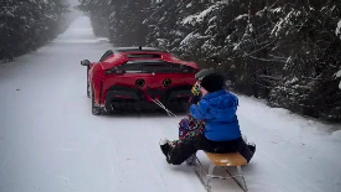 Milionaryl clujean a legat o săniuță de Ferrari FOTO: captură instagram