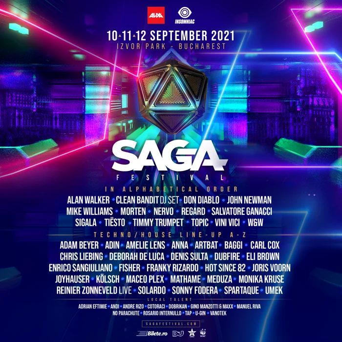 Alan Walker, Tiësto şi Salvatore Ganacci vin în septembrie la SAGA Music Festival