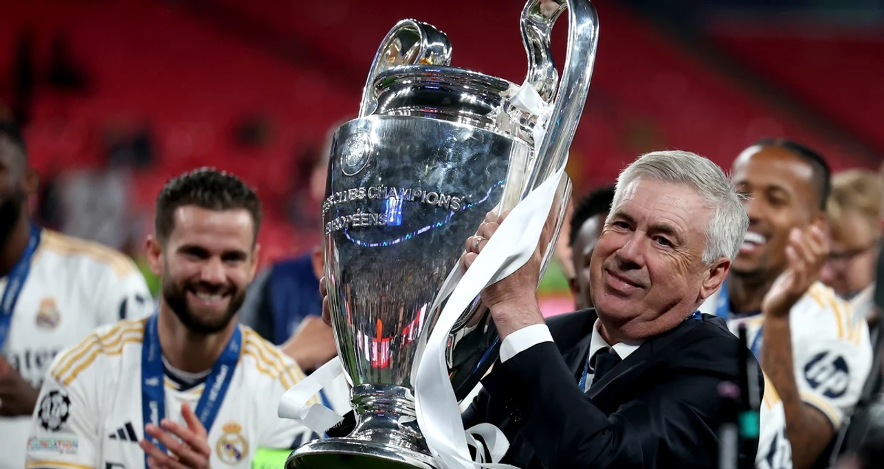 Carlo Ancelotti a câștigat de 3 ori Liga Campionilor cu Real Madrid. Foto EPA EFE