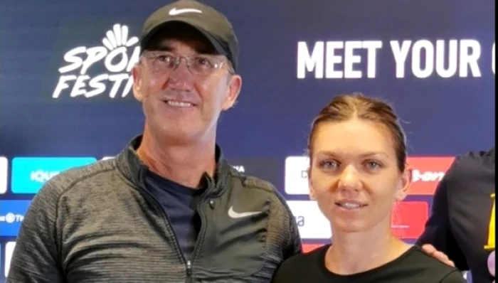 Darren Cahill, alături de Simonna Halep