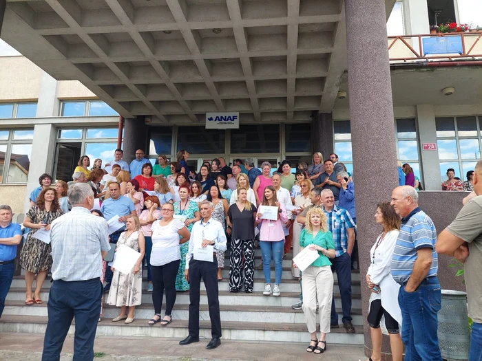 Angajații din ANAF, protest spontan FOTO: Facebook/Sindicatul Finantelor Publice