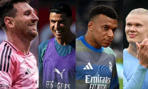Messi, Ronaldo, Mbappe si Haaland (EPA) jpg