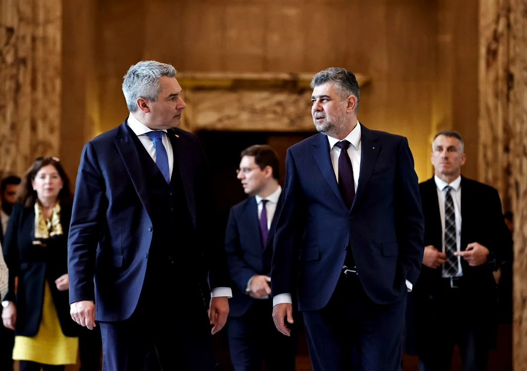 Cancelarul Austriei a discutat cu premierul Marcel Ciolacu FOTO X / Marcel Ciolacu