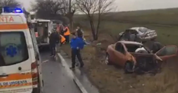 Accident grav pe DN 69 FOTO captură ISU Timiş