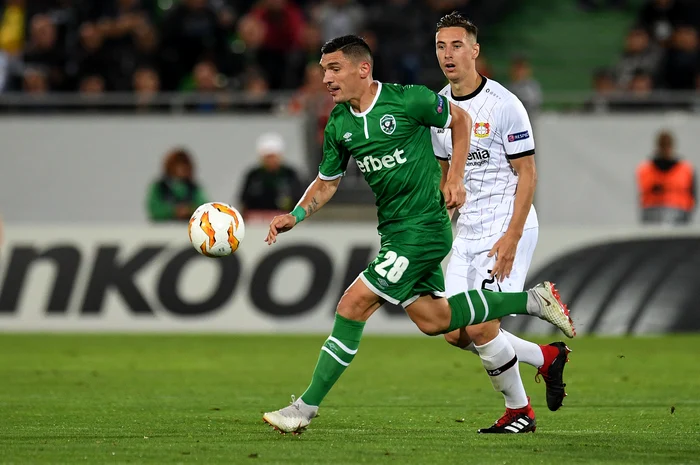 Claudiu Keseru a înscris în meciul cu Bayer LeverkusenFoto: EPA