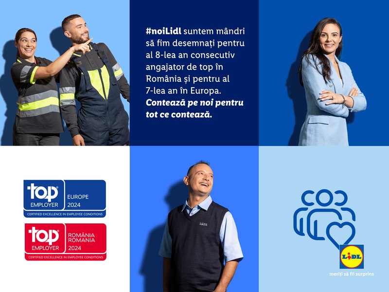 Lidl România este printre cei mai buni angajatori de pe piața locală, poziție pe care o ocupă de 8 ani la rând 