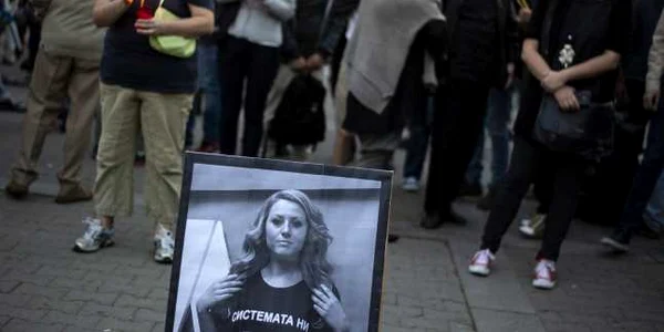Doliu in memoria jurnalistei Viktoria Marinova FOTO EPA-EFE