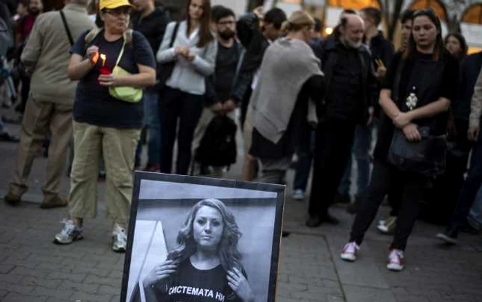 Miting de doliu în memoria jurnalistei Viktoria Marinova FOTO EPA-EFE