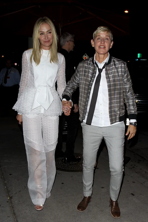 Ellen DeGeneres and Portia de Rossi hold hands after a date night jpeg