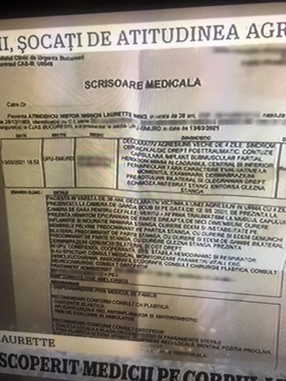 Așa arată genunchii lui Laurette după incidentul de la hotelfoto: arhivă personală