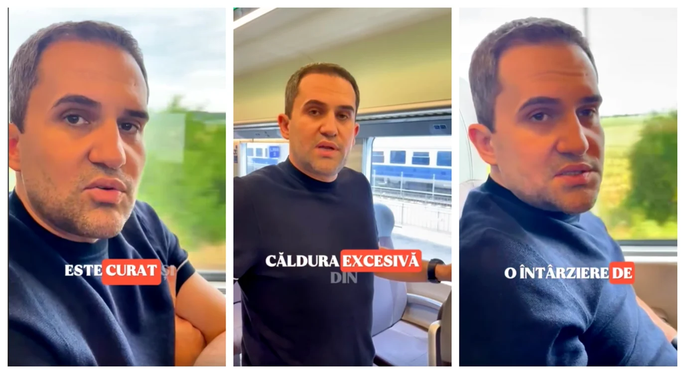 Ciprian Șerban a făcut o călătorie cu trenul de la București la Constanța FOTO: Captură video