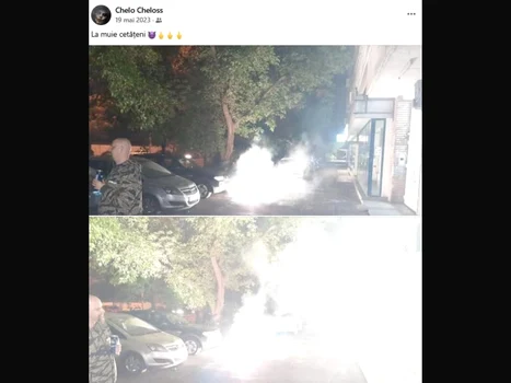 Postări în care folosește articole pirotehnice/FOTO: Facebook