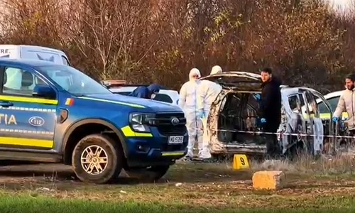 Cadavrul carbonizat al unui bărbat a fost găsit într-o mașină complet arsă în Oradea FOTO: captură video ebihoreanul