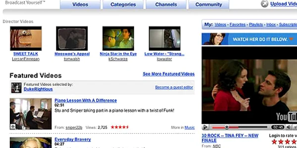 Homepage Youtube