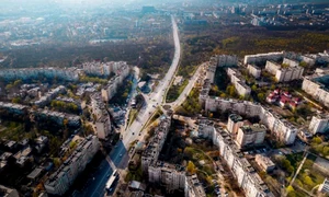 aerial drone view chisinau spring moldova jpg