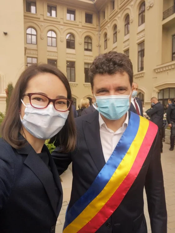 Ana Ciceală alături de Nicuşor Dan. FOTO: Facebook/ Ana Ciceală