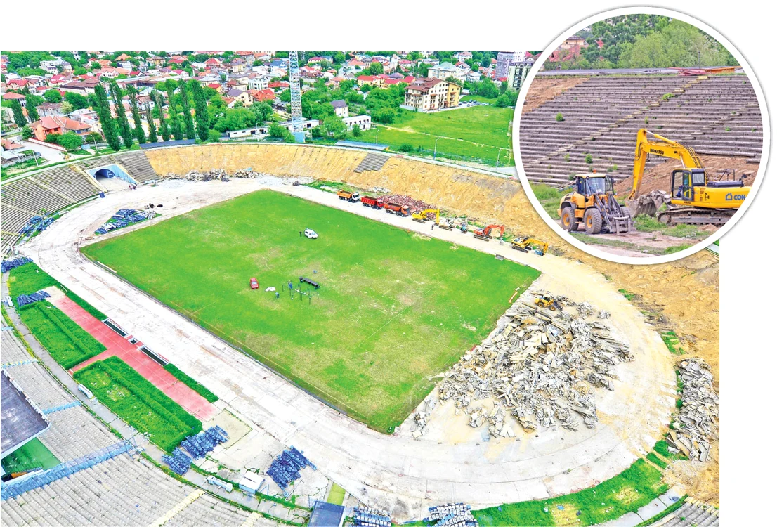 
    Cu o zi înainte ca stadionul să intre în demolare, fostele glorii ale Craiovei au fost invitate să-şi ia rămas bun. Legendele au plecat acasă cu câte o plachetă şi cu bucăţi din gazonFotografii: Mediafax  